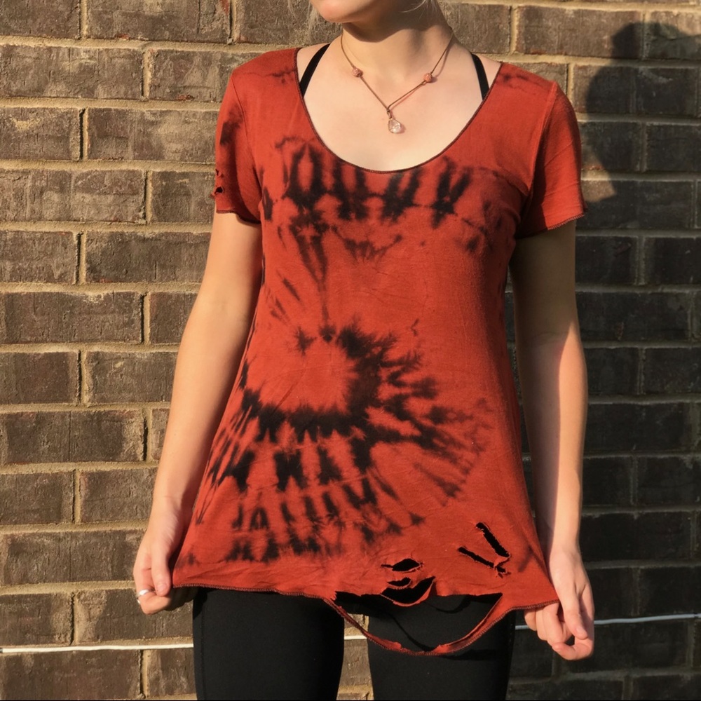 Off the shoulder hand-bleached custom shirt